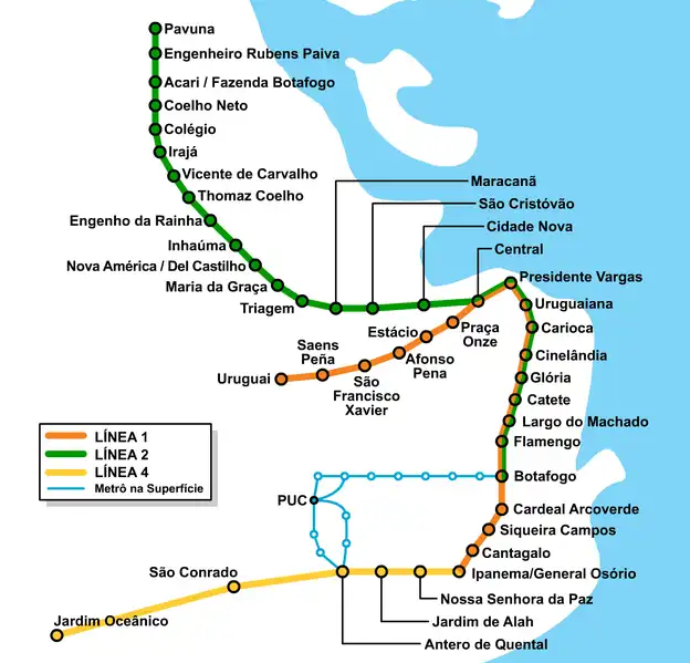 Líneas de metro y mapa